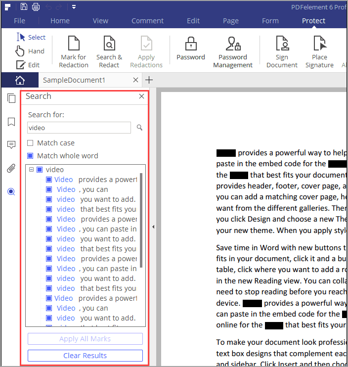 redact text using pdfelements 6 pro for mac